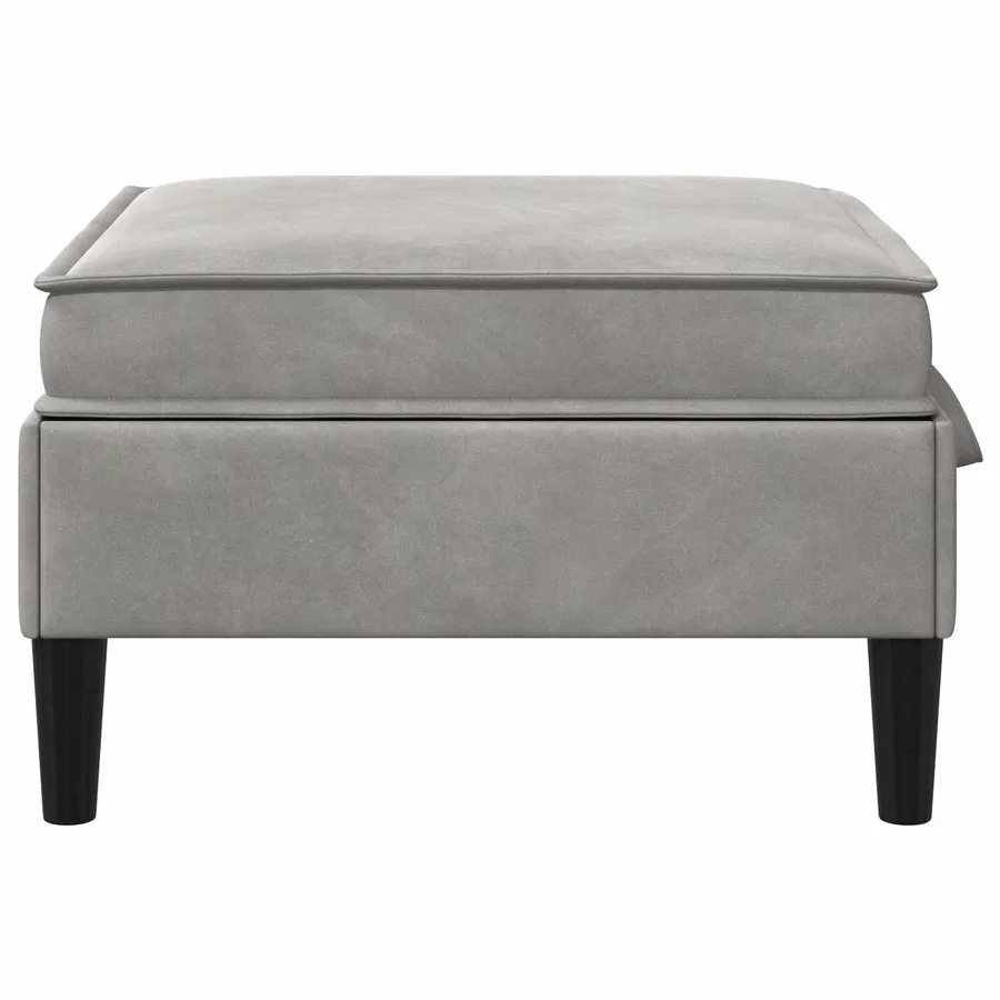 Pouf avec Rangement Gris clair Velours - 5