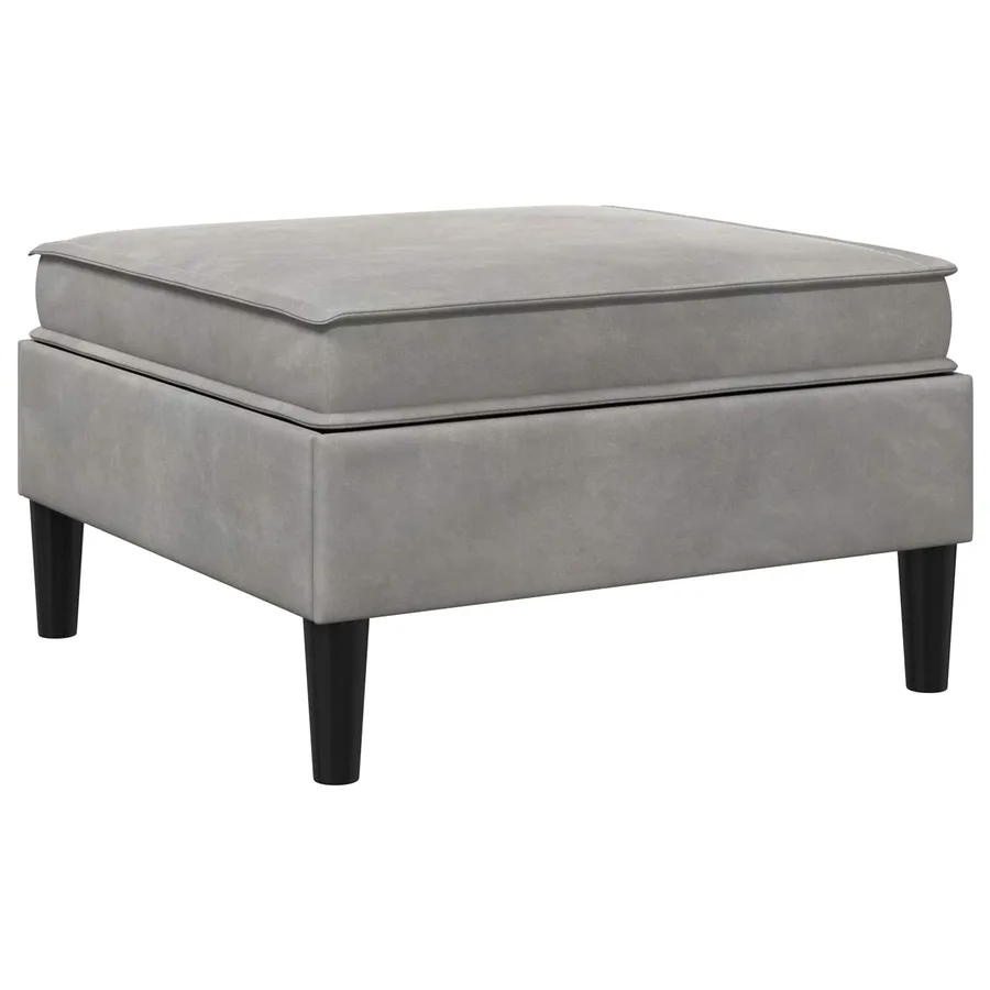 Pouf avec Rangement Gris clair Velours - 6