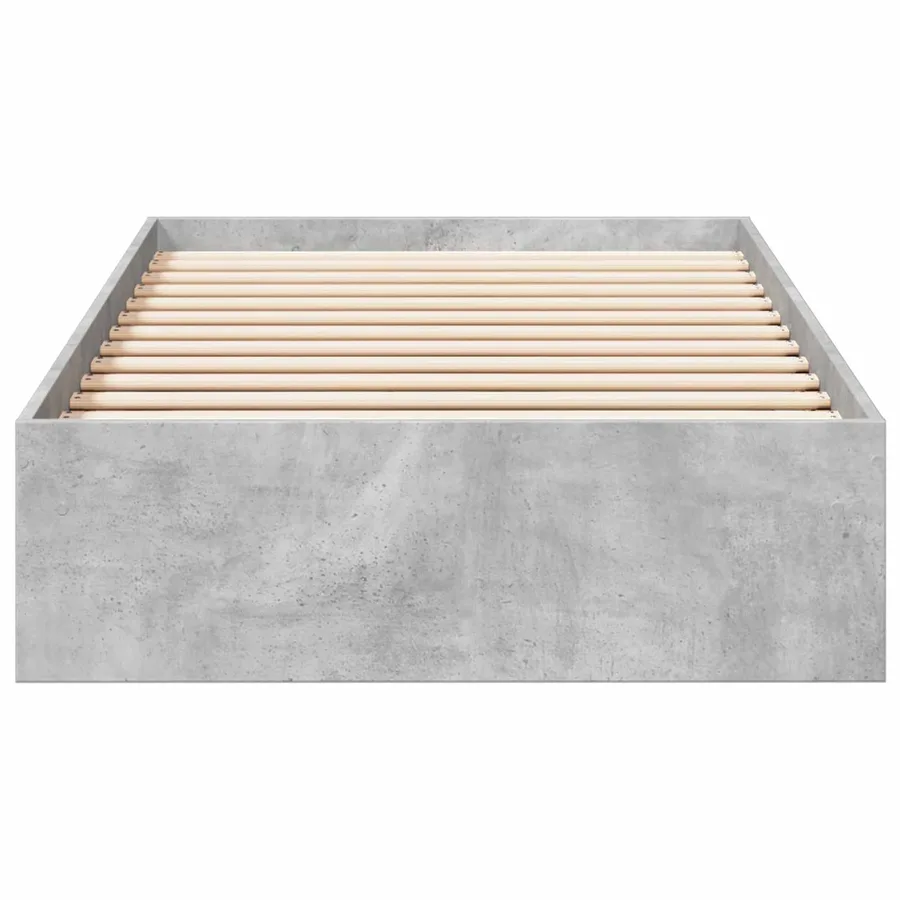 Cadre de lit avec rangement avec tiroir Gris béton 80 x 200 cm - 4