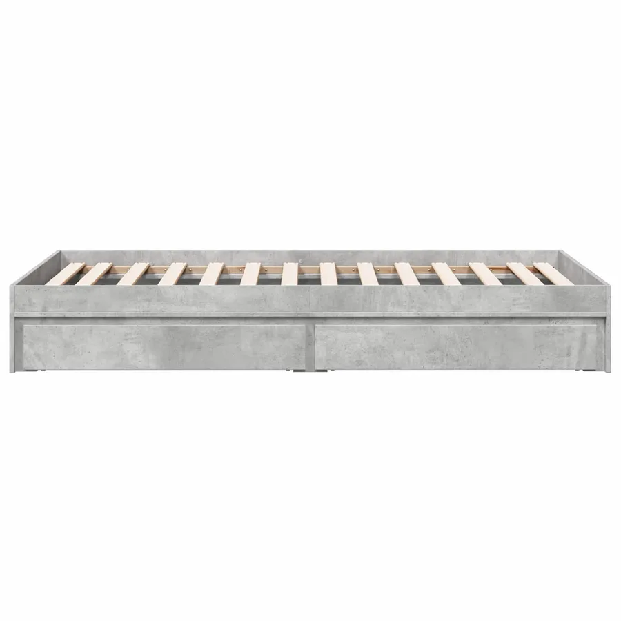 Cadre de lit avec rangement avec tiroir Gris béton 80 x 200 cm - 5