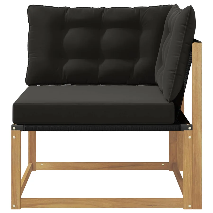 Canapé d'angle extérieur Bois d'acacia massif et Textilène - 4