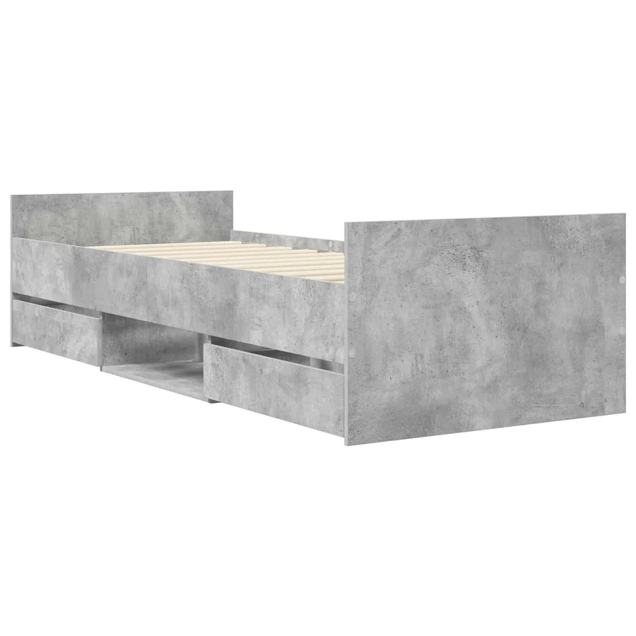 Cadre de lit avec rangement Gris béton 80 x 200 cm - 2