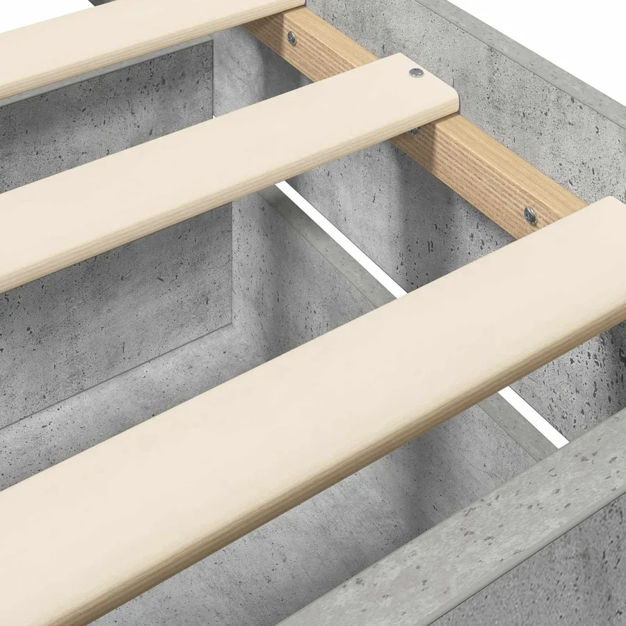 Cadre de lit avec rangement Gris béton 80 x 200 cm - 6