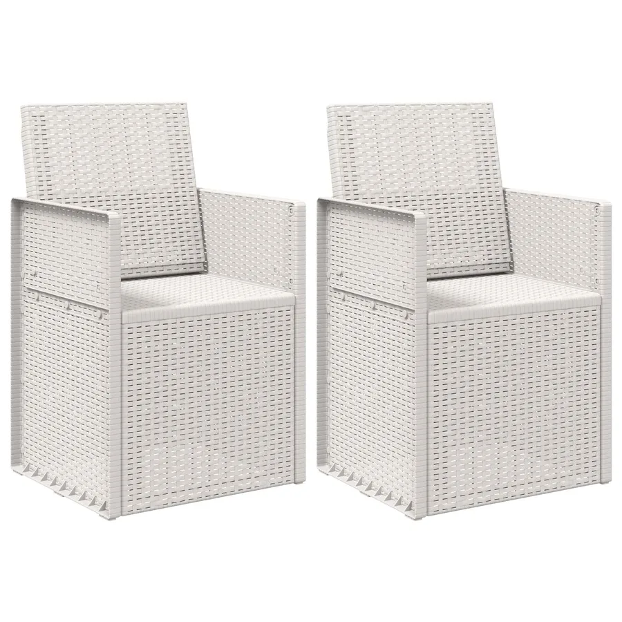 Chaises de jardin salle à manger 2 pcs Blanc PP - 2