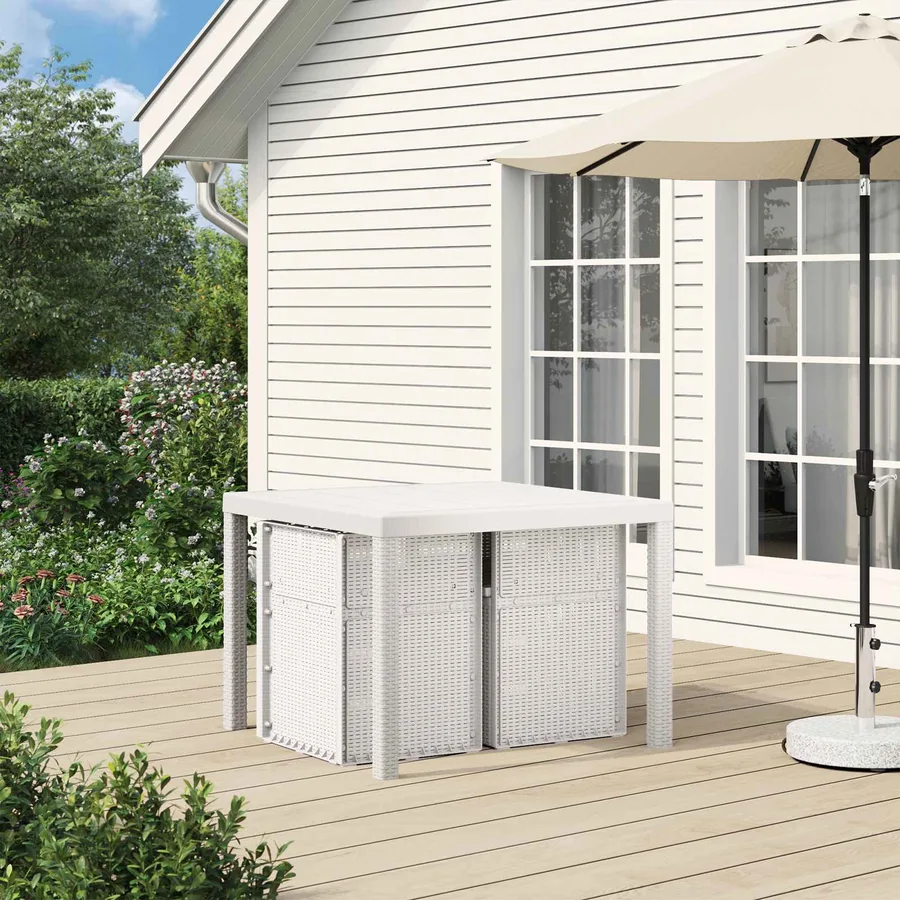 Chaises de jardin salle à manger 2 pcs Blanc PP - 3