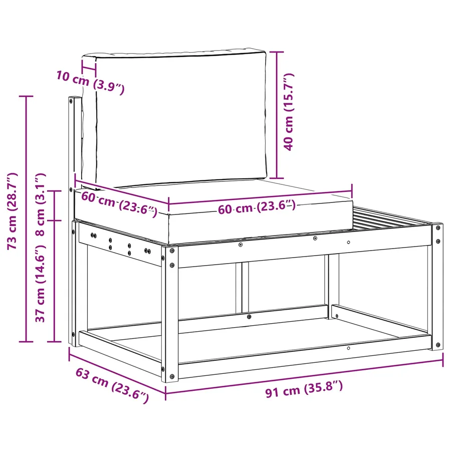 Ensemble de canapés d'extérieur 2 pcs Blanc et Beige Polyester - 8