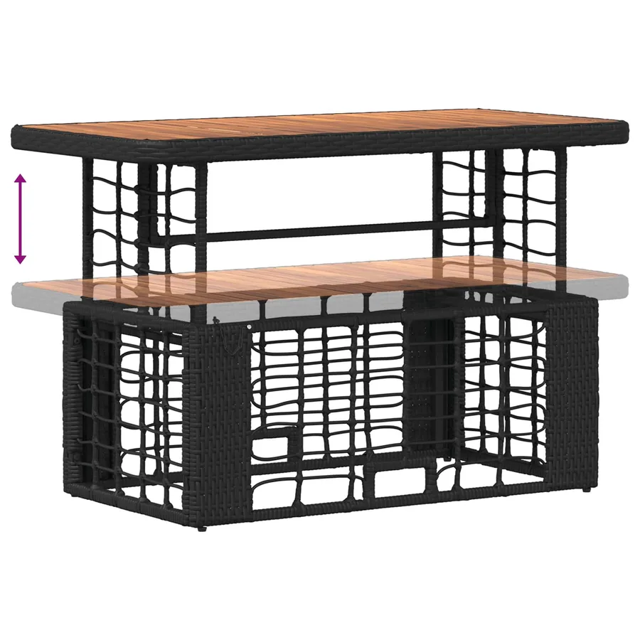 Ensemble de salle à manger pour jardin 4 pcs Noir et gris - 9