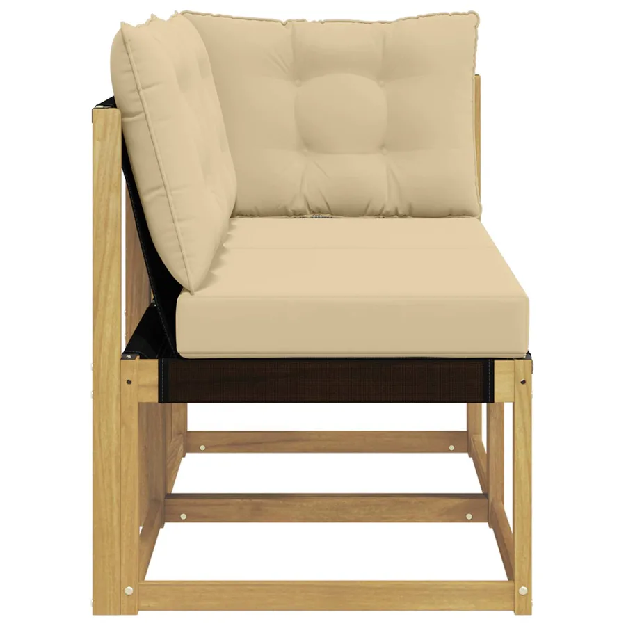 Canapé d’extérieur milieu et coin avec coussin 2 Pièce Blanc - 6