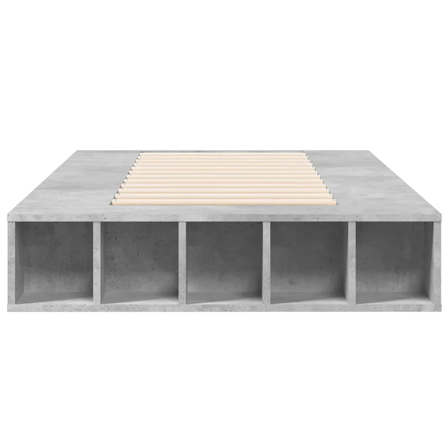 Cadre de lit avec rangement avec étagère Gris béton 80 x 200 cm - 4
