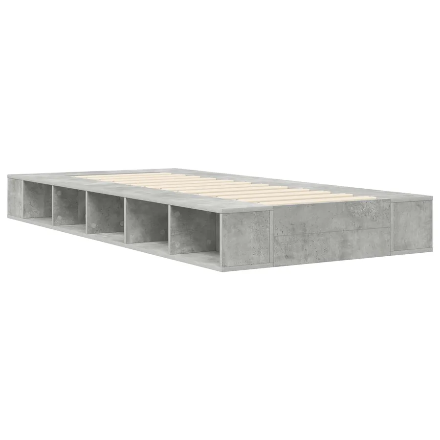Cadre de lit avec rangement avec étagère Gris béton 80 x 200 cm - 6