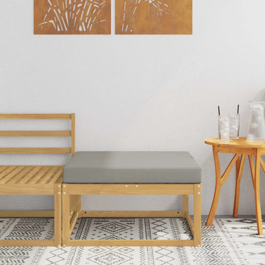 Pouf d'Extérieur Polyester Blanc