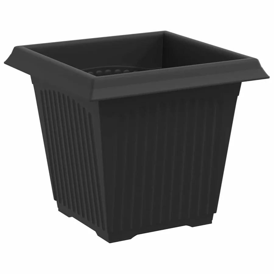 Pot de Fleurs Carré 24 pcs Noir 16 x 16 x 14 cm Plastique - 5