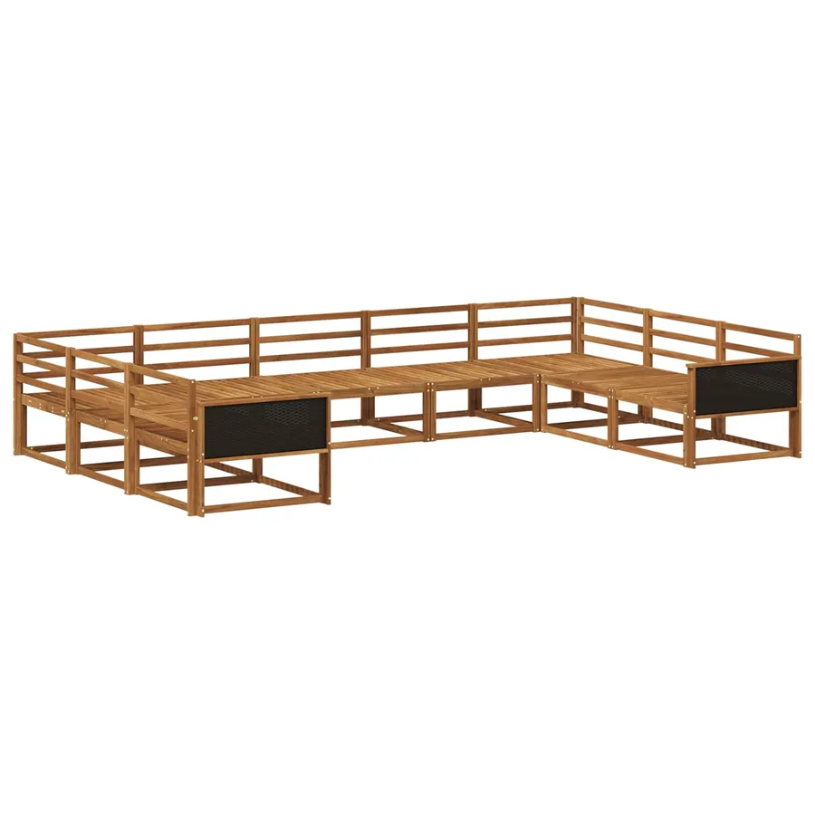 Ensemble de canapés d'extérieur 9 pcs Naturel - 2