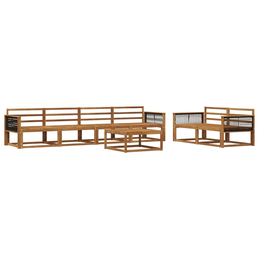 Ensemble de canapés d'extérieur 7 pcs Naturel - 2