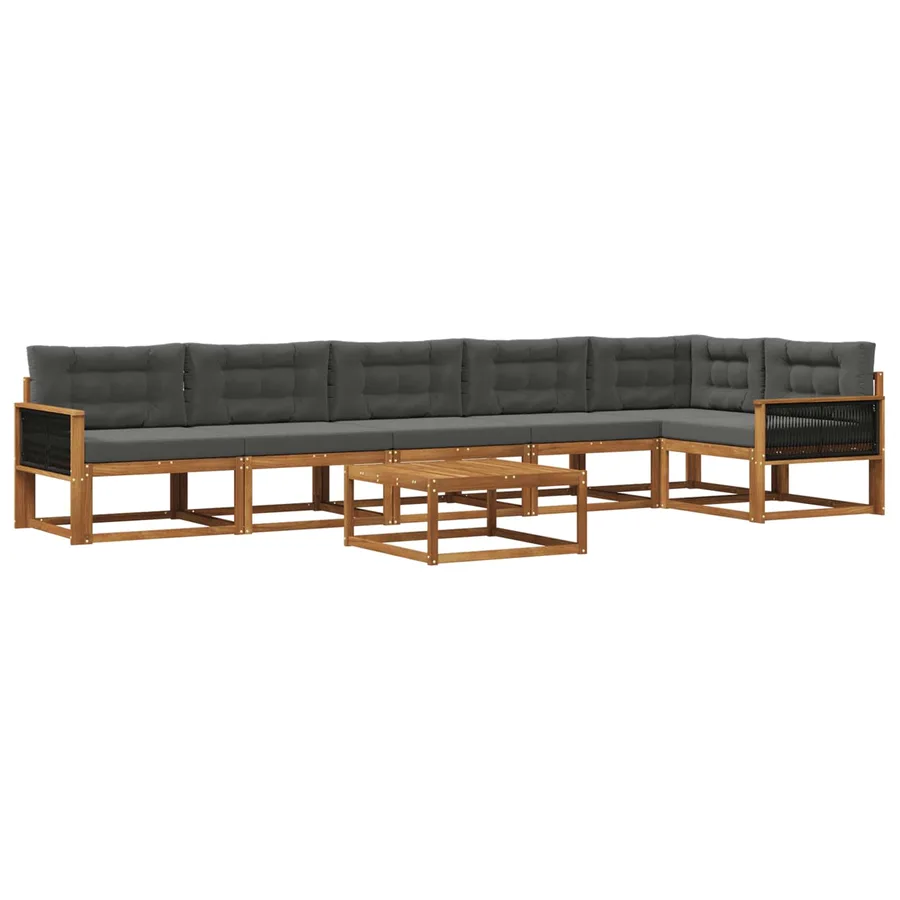 Ensemble de canapés d'extérieur 7 pcs Naturel et Anthracite - 2