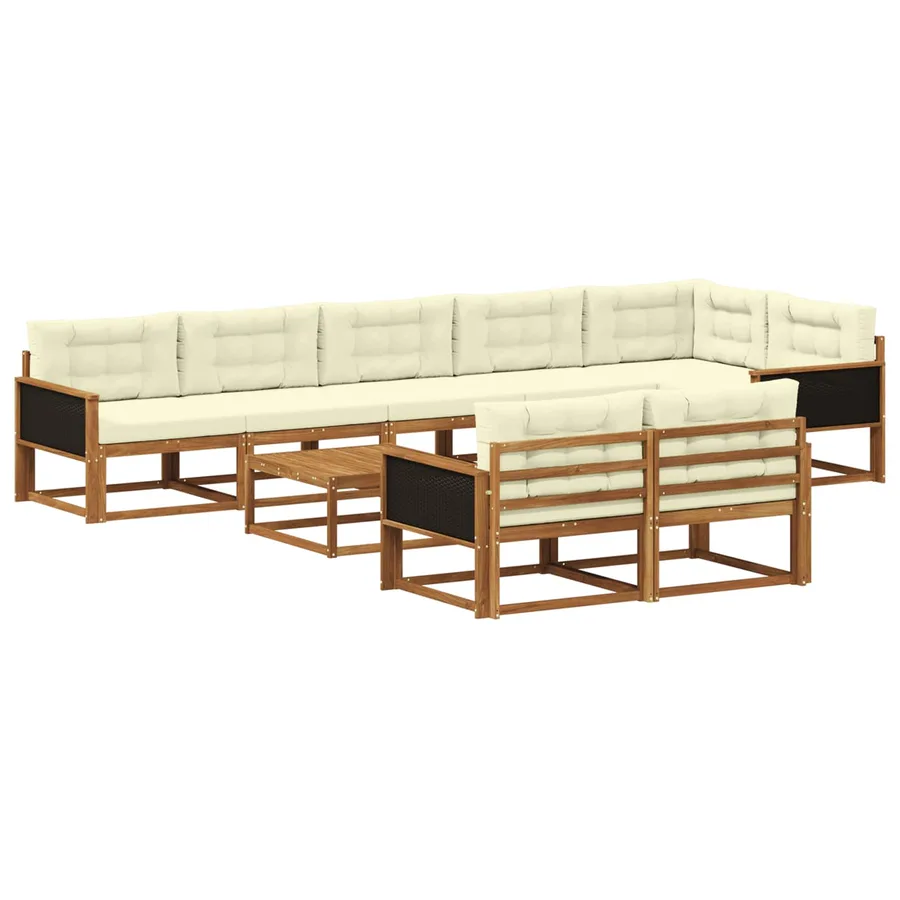 Ensemble de canapés d'extérieur 9 pcs Naturel et Crème - 2