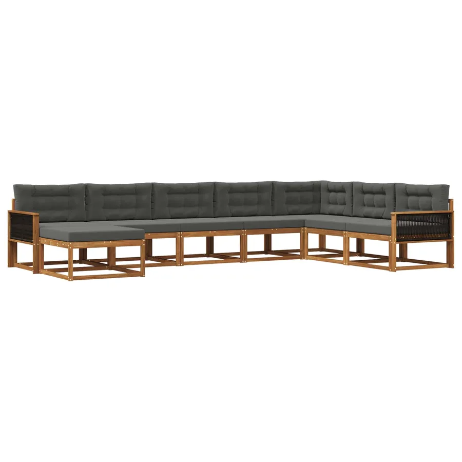 Ensemble de canapés d'extérieur 8 pcs Naturel et Anthracite - 2