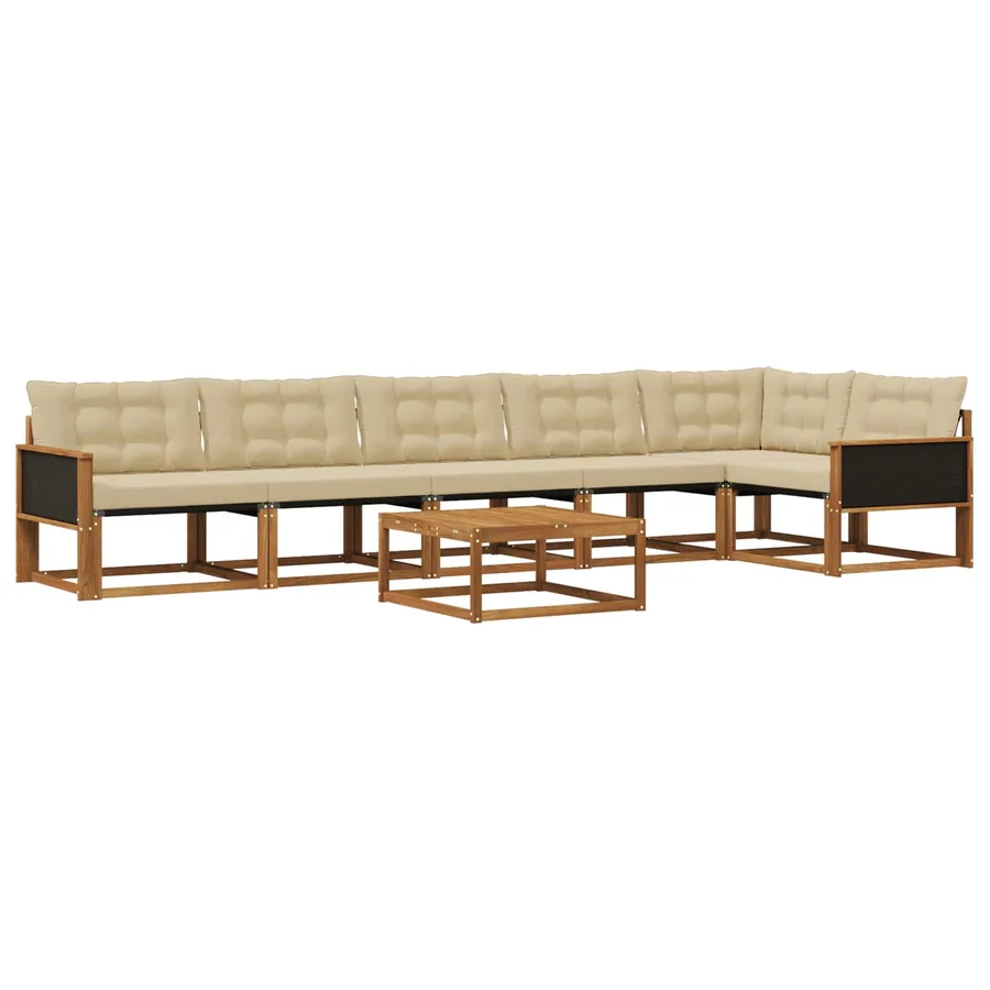 Ensemble de canapés d'extérieur 7 pcs Naturel et Beige - 2