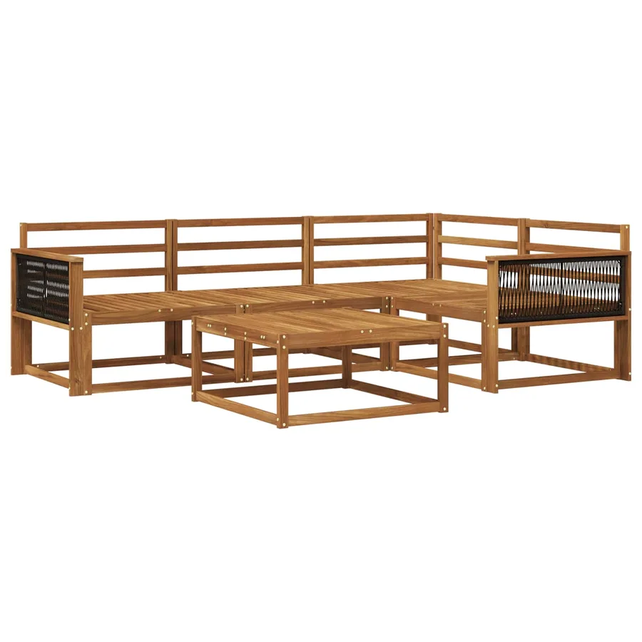 Ensemble de canapés d'extérieur 5 pcs Naturel - 2