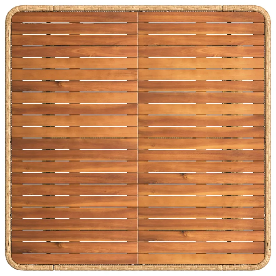 Ensemble de salle à manger pour jardin 3 pcs Nature et Blanc - 7
