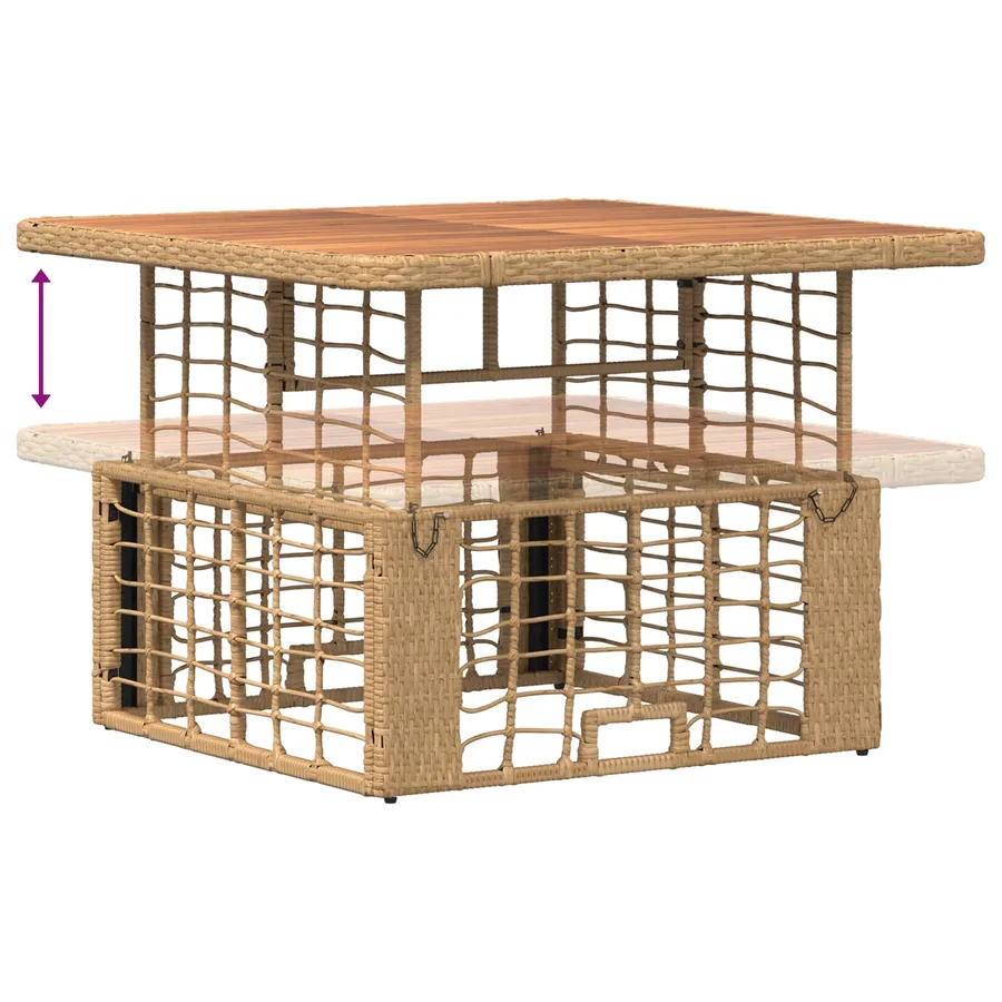 Ensemble de salle à manger pour jardin 3 pcs Nature et Blanc - 9