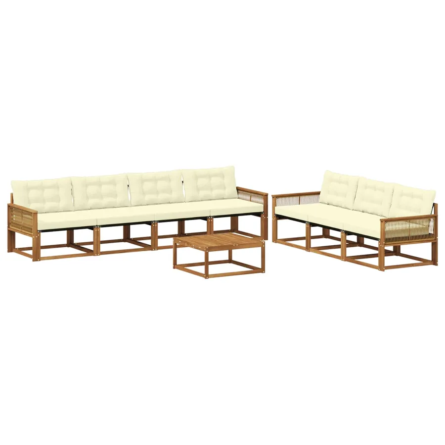 Ensemble de canapés d'extérieur 8 pcs Naturel et Crème - 2