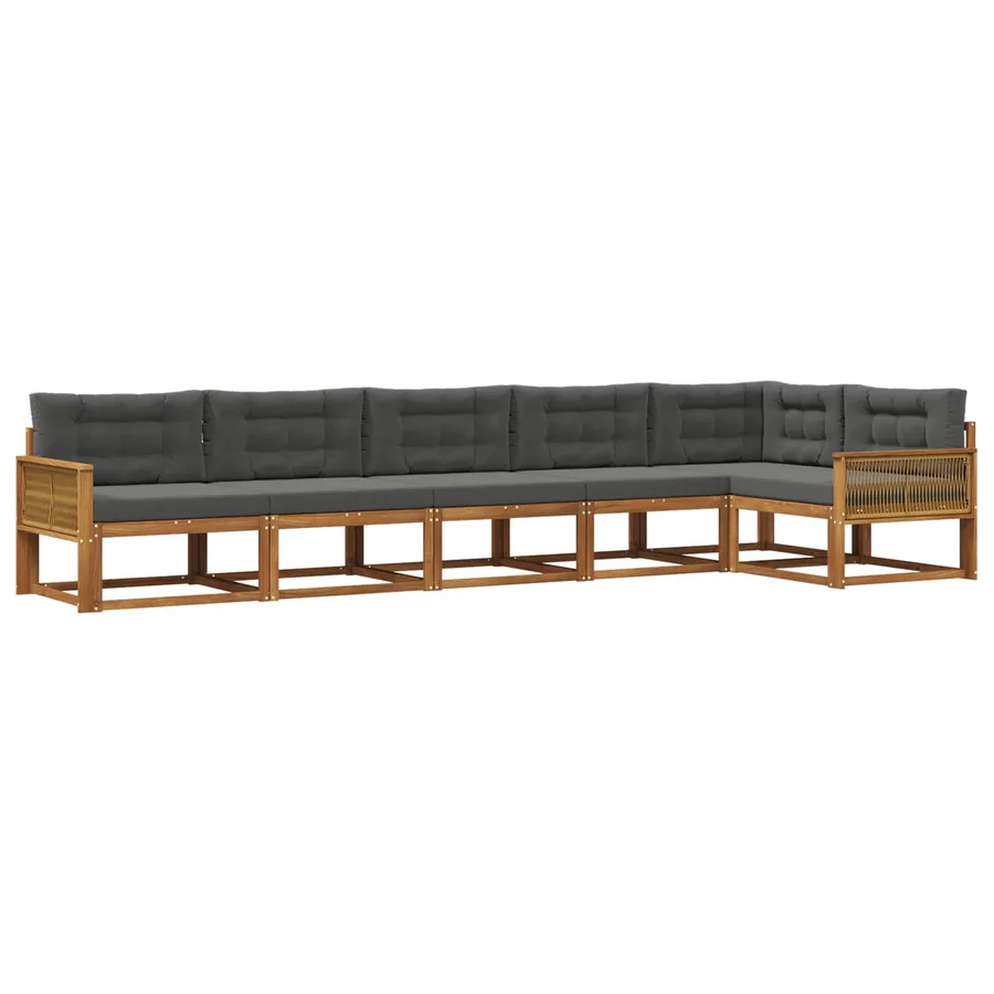 Ensemble de canapés d'extérieur 6 pcs Naturel et Anthracite - 2