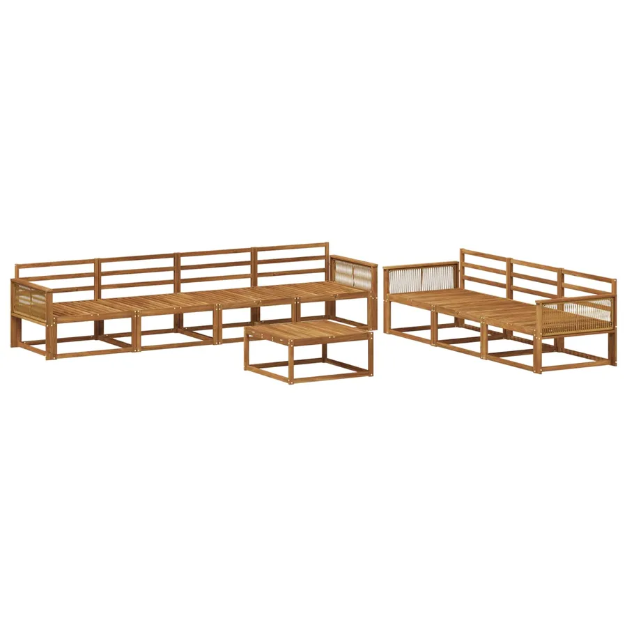 Ensemble de canapés d'extérieur 8 pcs Naturel - 2