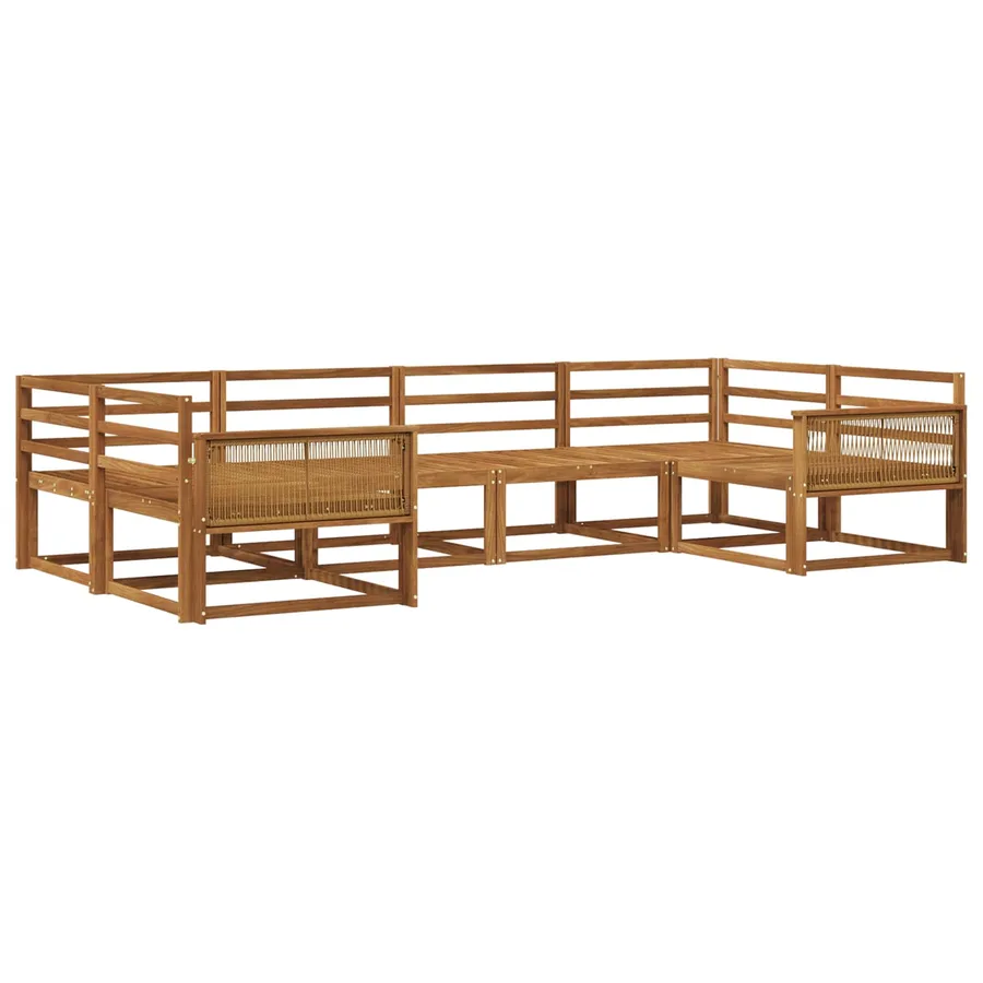 Ensemble de canapés d'extérieur 6 pcs Naturel - 2
