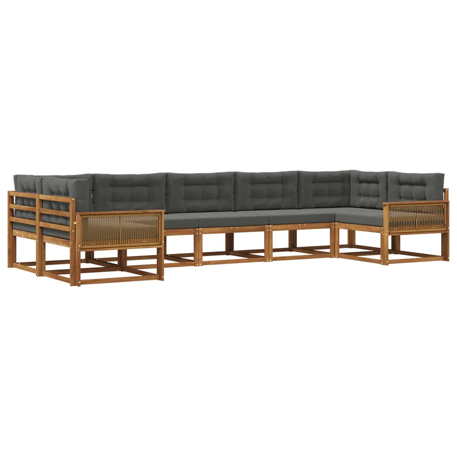 Ensemble de canapés d'extérieur 7 pcs Naturel et Anthracite - 2