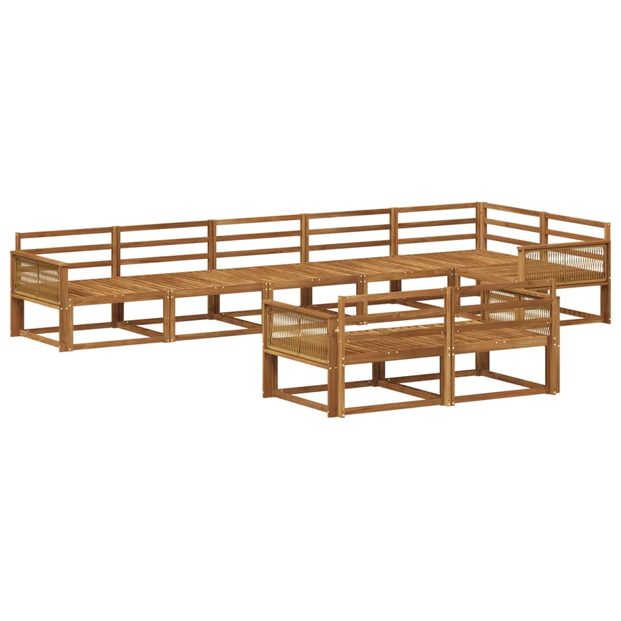 Ensemble de canapés d'extérieur 8 pc Naturel - 2
