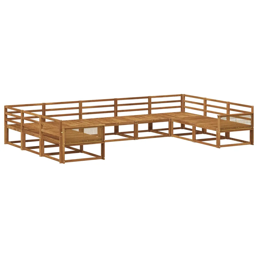 Ensemble de canapés d'extérieur 9 pcs Naturel - 2