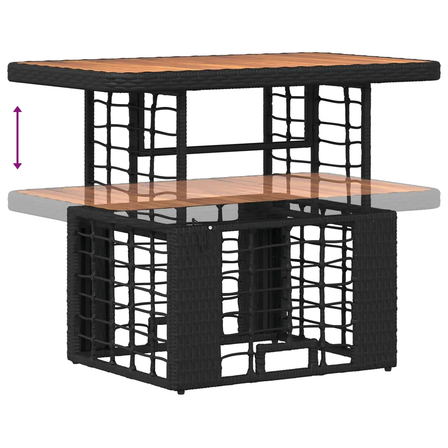 Ensemble de salle à manger pour jardin 3 pcs Noir et gris - 9