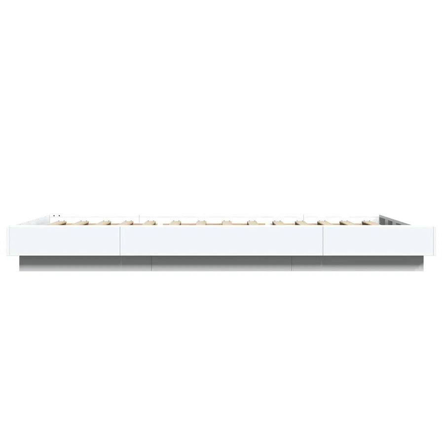 Cadre de lit au sol Blanc 80 x 210 cm Bois d'ingénierie - 5