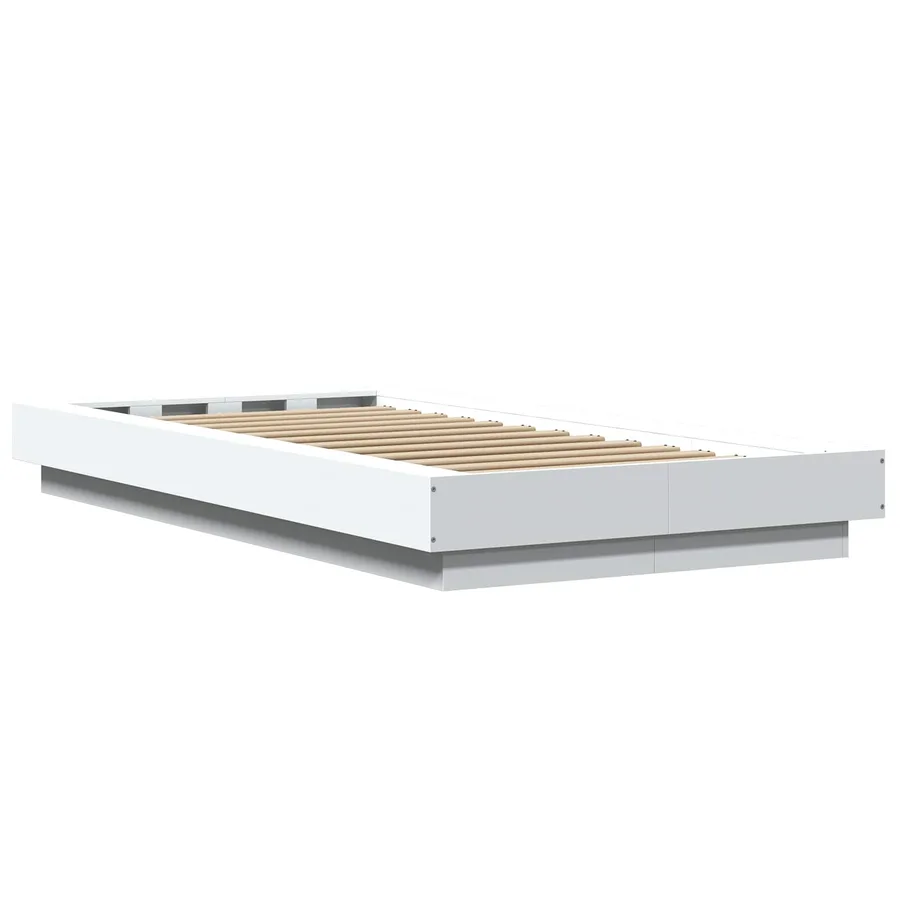 Cadre de lit au sol Blanc 80 x 210 cm Bois d'ingénierie - 6
