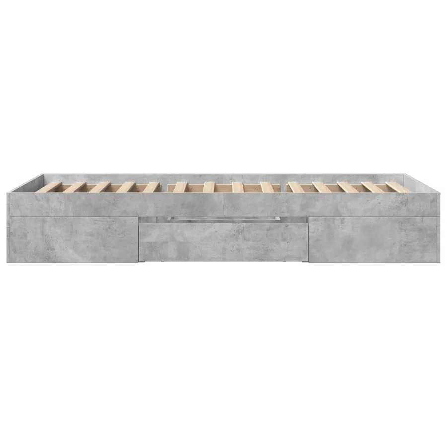 Cadre de lit avec rangement avec tiroir Gris béton 80 x 200 cm - 6