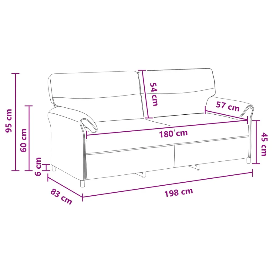 Canapé 100% polyester, cadre en métal, MDF, Contreplaqué - 8