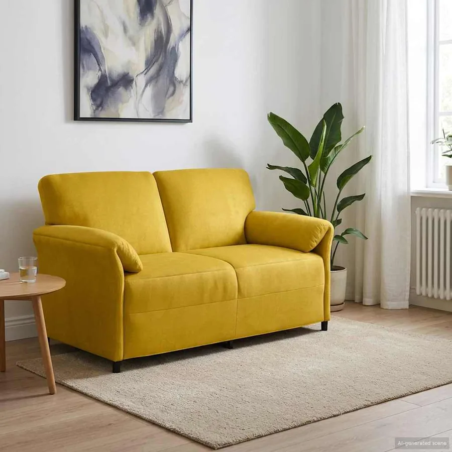 Sofa 2 places Jaune 158 x 83 x 95 cm Velours
