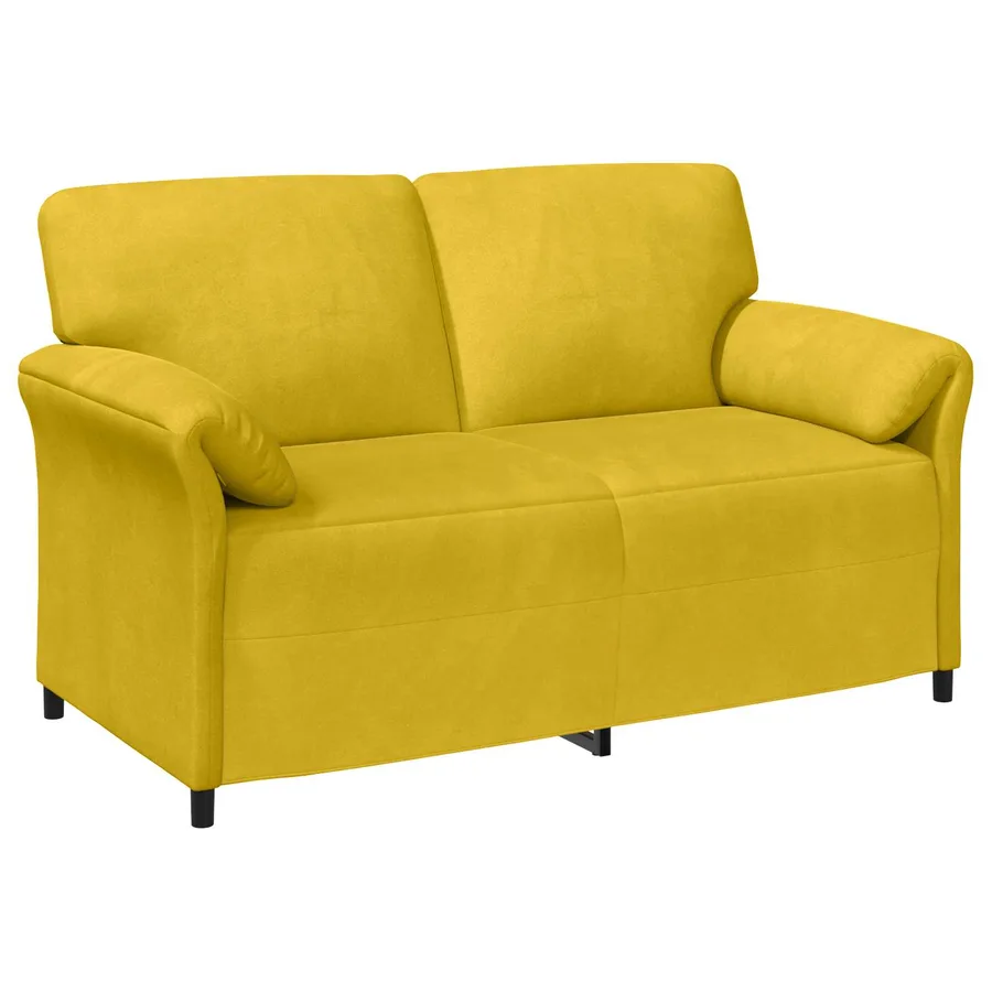 Sofa 2 places Jaune 158 x 83 x 95 cm Velours - 2