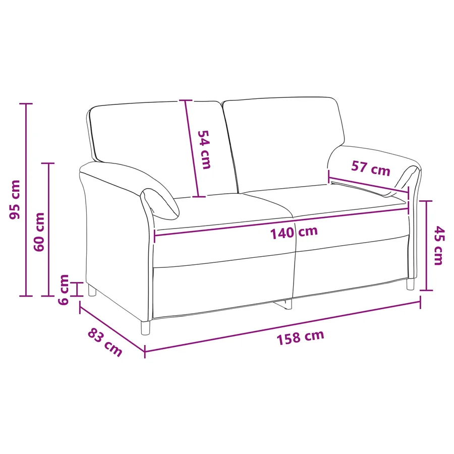 Sofa 2 places Rose 158 x 83 x 95 cm Velours - 8
