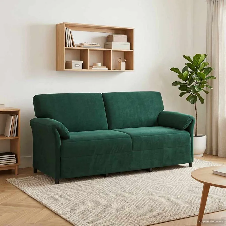 Sofa 3 places Vert foncé 198 x 83 x 95 cm Velours