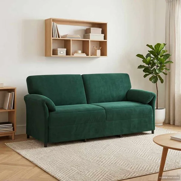 Sofa 3 places Vert foncé 198 x 83 x 95 cm Velours