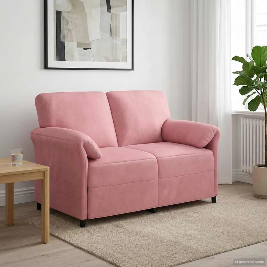 Sofa 2 places Rose 138 x 83 x 95 cm Velours