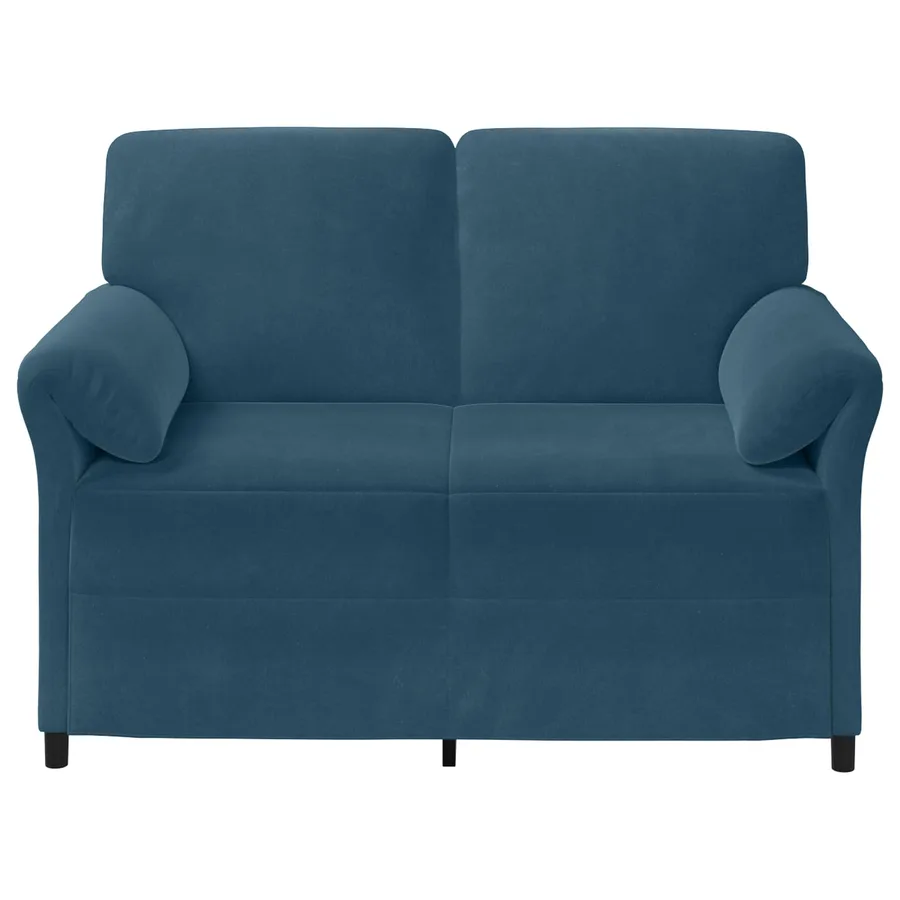 Sofa 2 places Bleu 138 x 83 x 95 cm Velours - 3