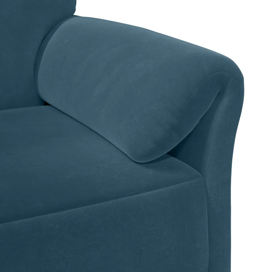 Sofa 2 places Bleu 138 x 83 x 95 cm Velours - 6