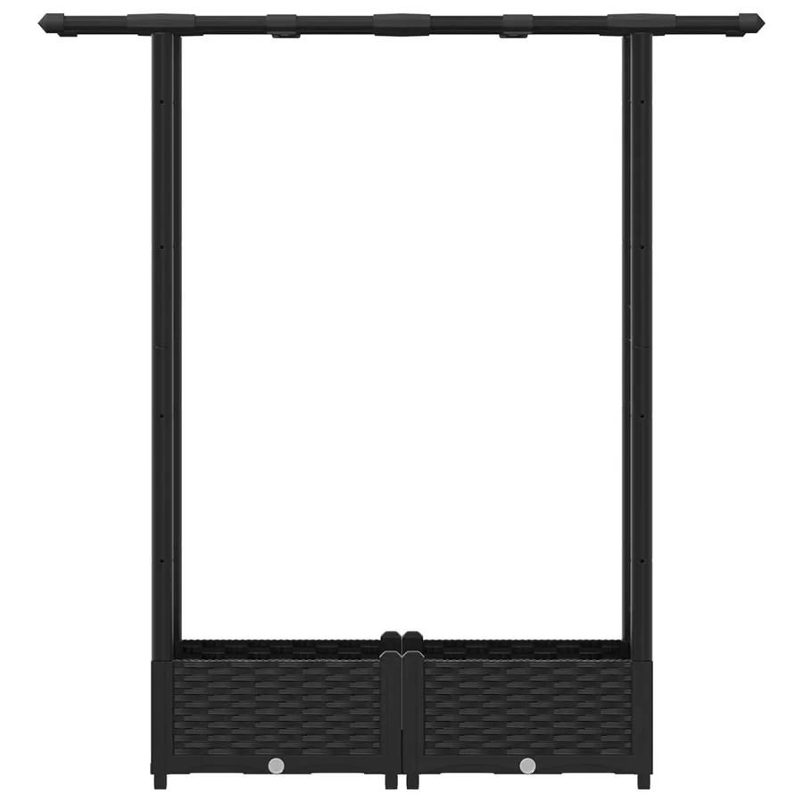 Lit Élevé avec Treillis et Toit Noir 122,5 x 40 x 121 cm PP - 4
