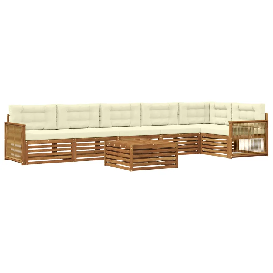 Ensemble de canapés d'extérieur 7 pcs Naturel et Crème - 2