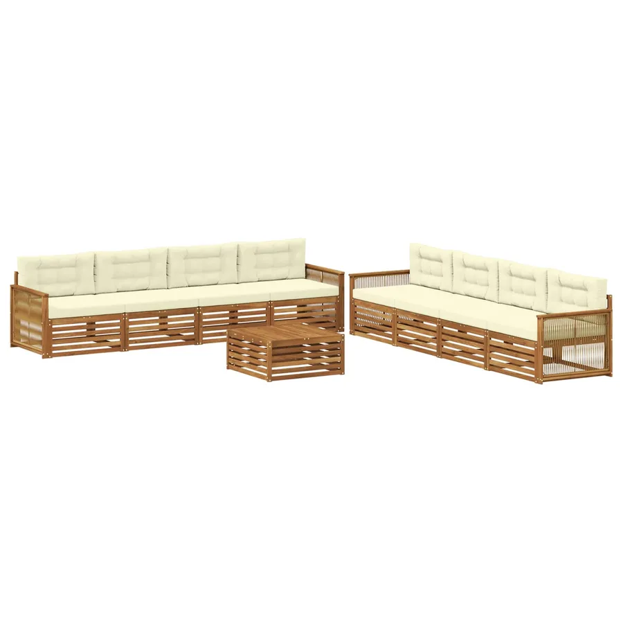 Ensemble de canapés d'extérieur 9 pcs Naturel et Crème - 2