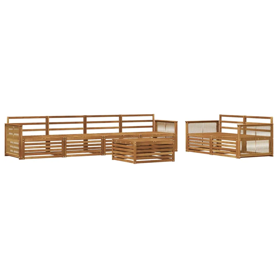 Ensemble de canapés d'extérieur 7 pcs Naturel - 2