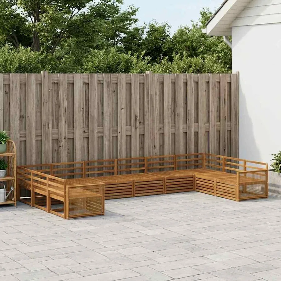 Ensembles de canapés 10 pcs Bois d'Acacia Massif